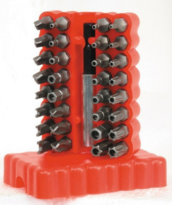 Afbeeldingen van SECURITY BITSET 33-DELIG ABS-33 ROOD