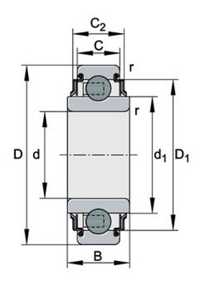 Afbeeldingen van INA LAGER E 70 XL/KRR INSERT KOGELLAGER