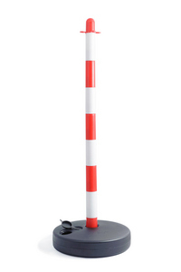 Afbeeldingen van PAAL INCL. VOET ROOD/WIT v. AFZETKETTING