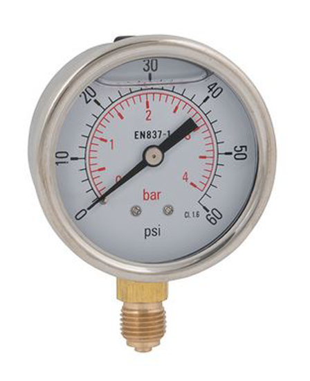 Afbeeldingen van MANOMETER GLY RVS 0-1 BAR DIAM.63mm