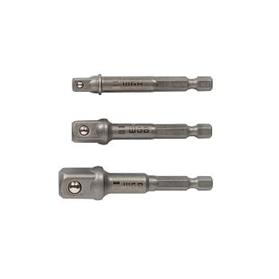 Afbeeldingen van SET BITADAPTORS 3DLG 1/4", 3/8" EN 1/2"