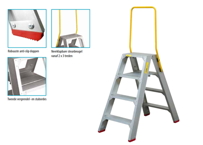 Afbeeldingen van SUPERPRO ALU INDUSTRIETRAP 2x3 treden