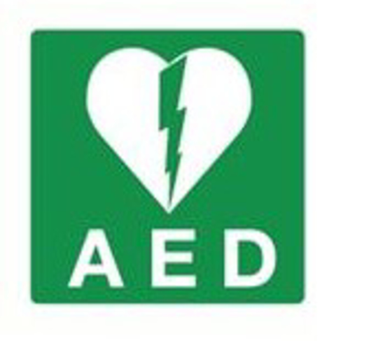 Afbeeldingen van STICKER "AED" 200X200MM VIN