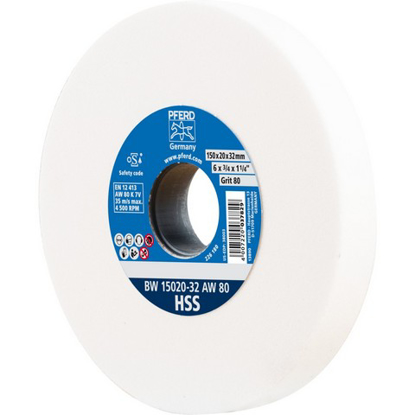 Afbeeldingen van KOMSLIJPSTEEN 150x40x32 K80 WIT