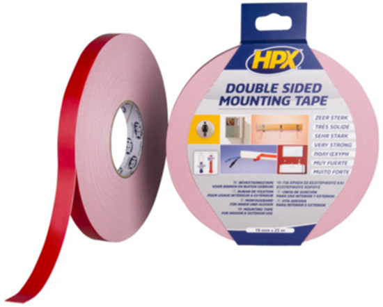 Afbeeldingen van HPX MONTAGETAPE  DUBBELZ 19MMX10M ZWART