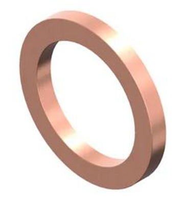 Afbeeldingen van ROODKOPER RING GEGLOEID 17X24X2