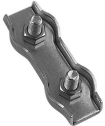 Afbeeldingen van DRAADKLEM DUBBEL PLAT RVS 2mm