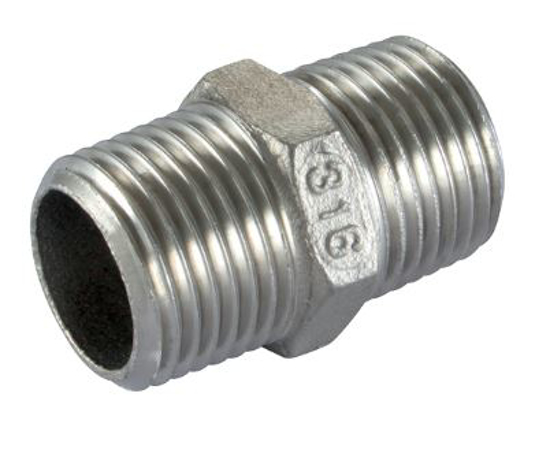 Afbeeldingen van DUBB. NIPPEL RVS - 1" bu/bu BSPT