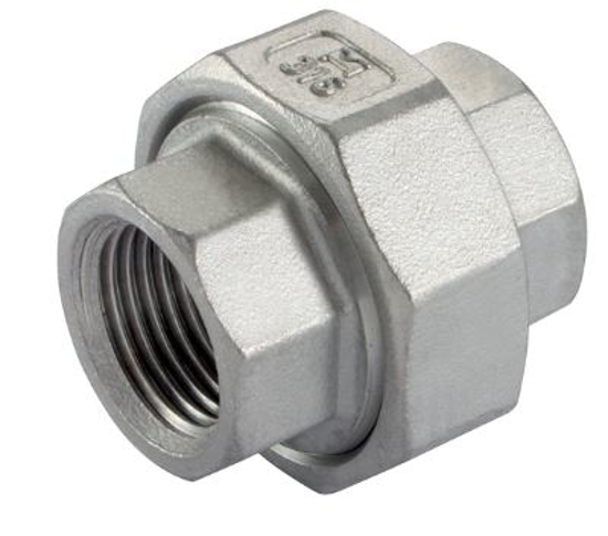 Afbeeldingen van RVS 3-DLG KOP. 1/2" bi-bi BSPT-BSP
