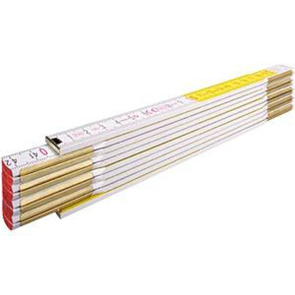 Afbeeldingen van DUIMSTOK 617 WIT/GEEL HOUT 2MTR.